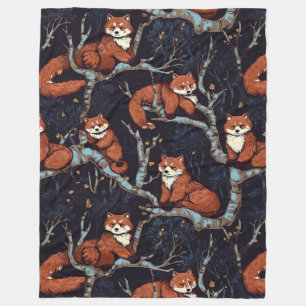 Red Pandas in Trees Fleece Blanket