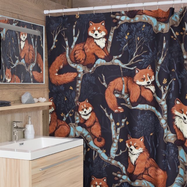 Red Pandas in Trees Shower Curtain (Creator Uploaded)