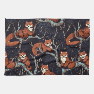 Red Pandas in Trees Tea Towel