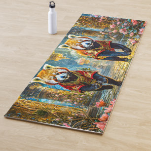 Red Pandas Jade Palace Design by Rich AMeN Gill Yoga Mat