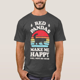 Red Pandas Make Me Happy Sunset Retro for Men Wome T-Shirt