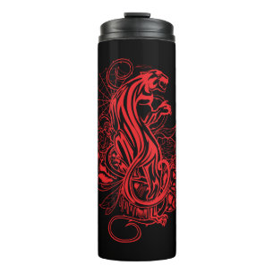 Red Panther Tattoo Style Gothic Aesthetic Thermal Tumbler