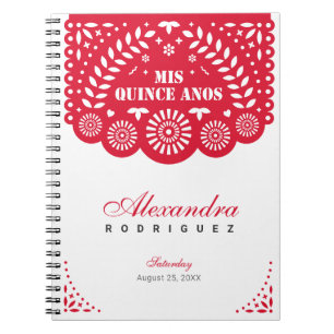 Red Papel Picado Mis Quince Años Notebook