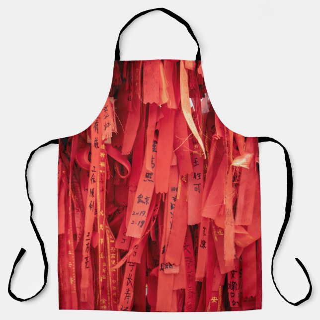 Red paper strips apron (Front)