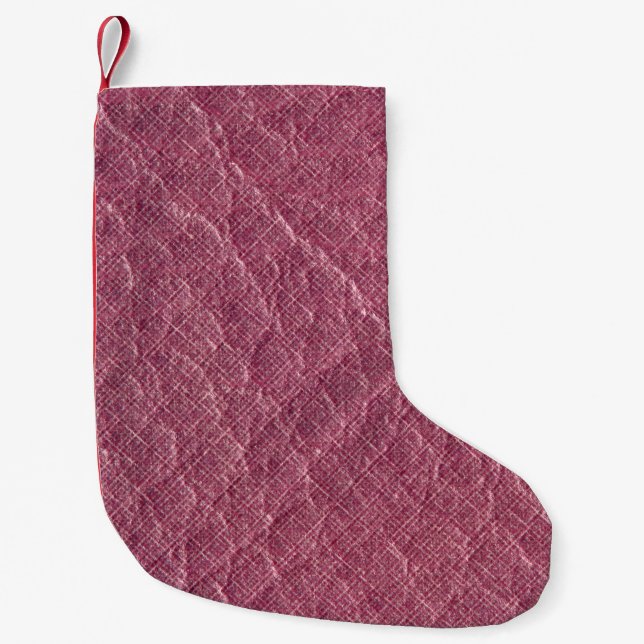 Red paper texture,  dark backgroundabstract, ancie small christmas stocking (Front)