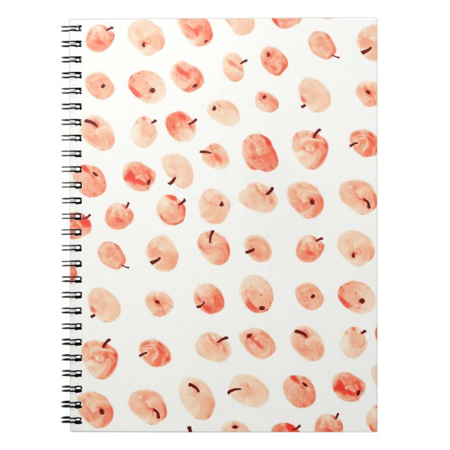 Red paradise apples pattern notebook (Front)