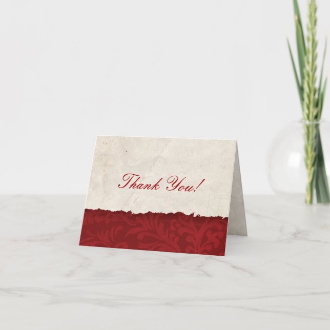 Red Parchment Thank You Card (Front)