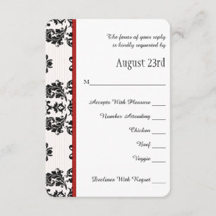 Red Parisian Eiffel Tower RSVP Wedding Card