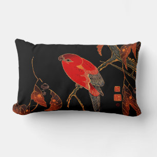 Red Parrot Fine Art Lumbar Cushion