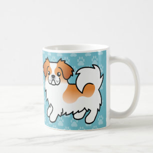 Red Parti-colour Tibetan Spaniel Cartoon Dog Coffee Mug