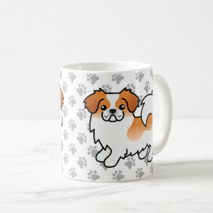 Red Parti-Colour Tibetan Spaniel Cute Cartoon Dog Coffee Mug