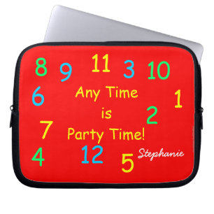 Red Party Time Laptop Computer Sleeve