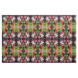 red partying mermaids mirror images fabric