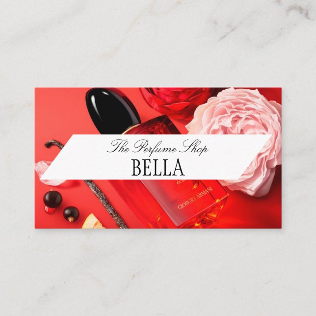 Red Passione Perfume Shop Business Card (Front)