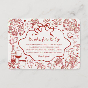Red Pasta Special Delivery Italian Books for Baby Enclosure Card