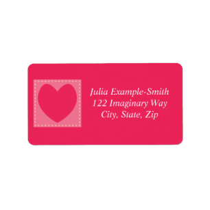 Red Patchwork Hearts Custom Label