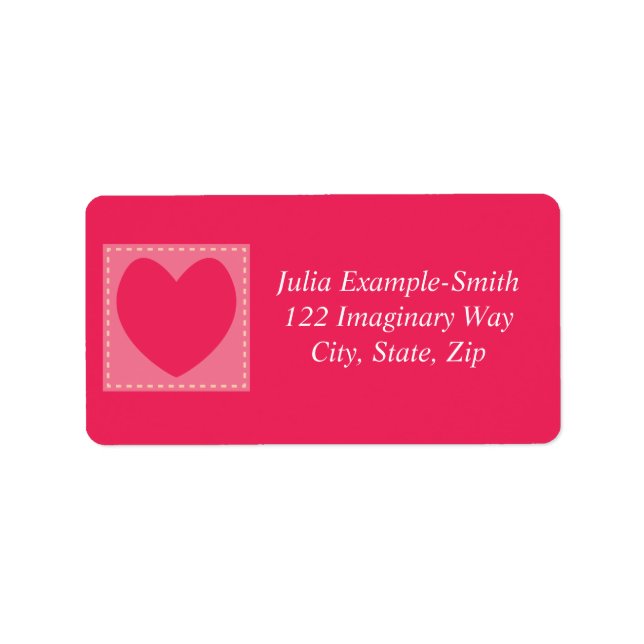 Red Patchwork Hearts Custom Label (Front)