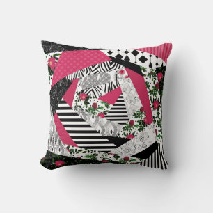 red patchwork, popular, patchwork cushion