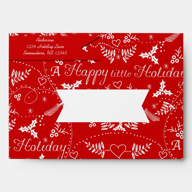 Red Pattern Christmas Envelope (Front)