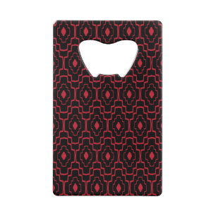 Red Pattern Credit Card Bottle Opener