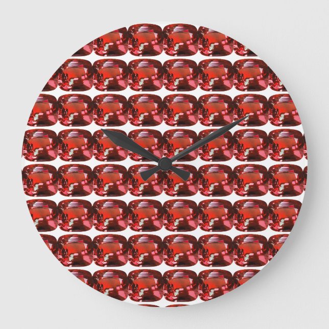Red Pattern Large Clock (Front)