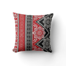 Red pattern throw Pillow