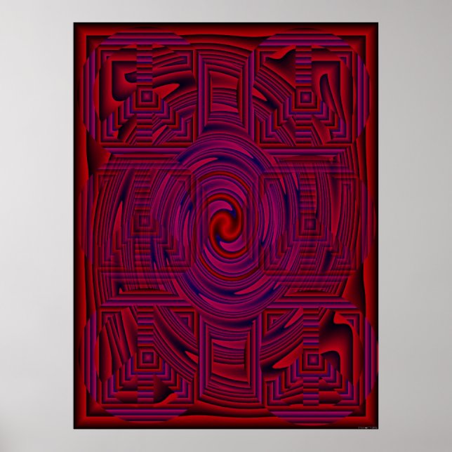 Red Patterned Psychedelic Poster (Front)
