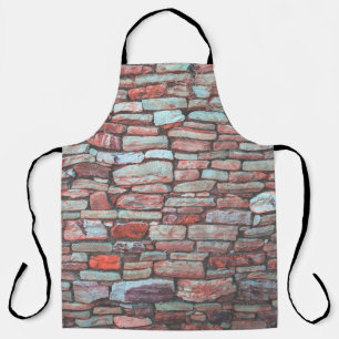 Red pavement bricked wall apron
