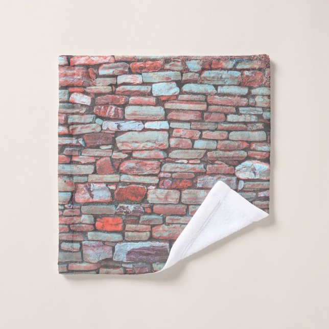 Red pavement bricked wall wash cloth (Wash Cloth)