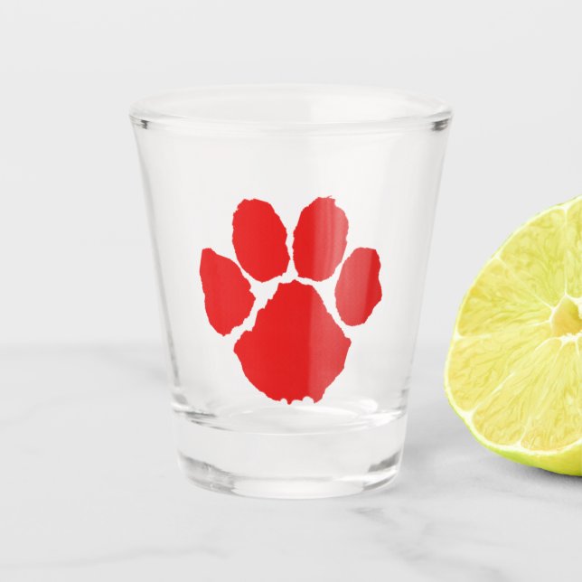 Red Paw  Coffee  Shot Glass (Front)