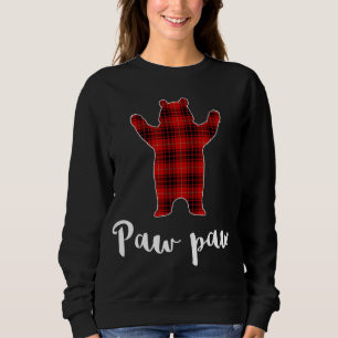 Red Paw Paw Bear Buffalo Plaid Family Christmas Pa Sweatshirt