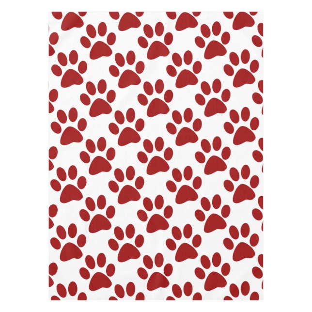 Red Paw Print Tablecloth (Front)