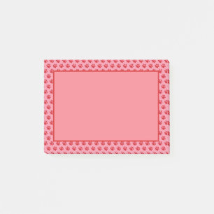 Red Paw Print with Pink Background Post-it Notes