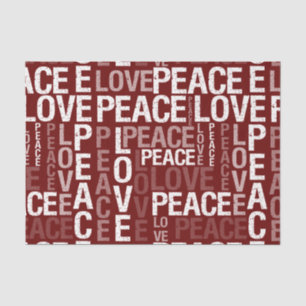 Red Peace and Love Tissue Paper