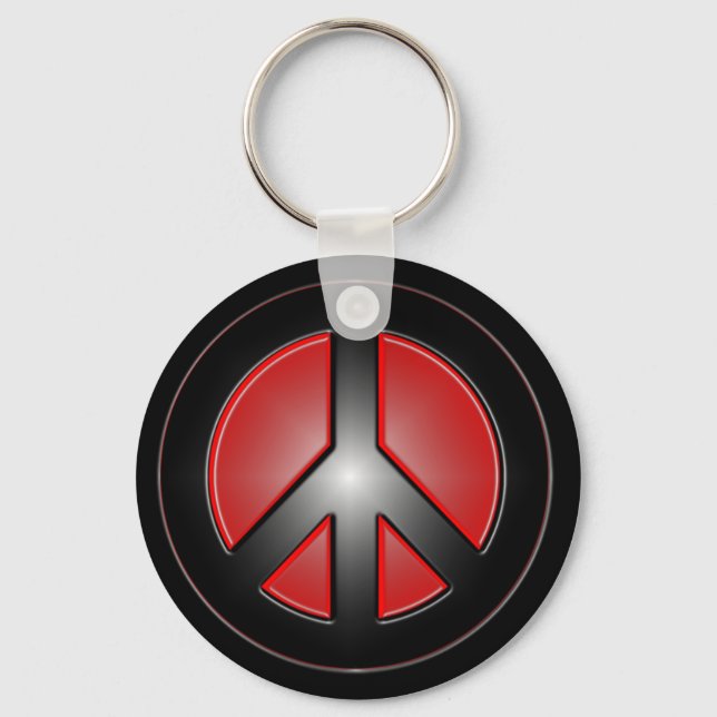 red peace design key ring (Front)