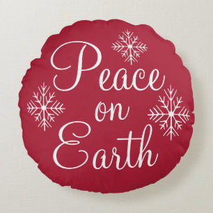 Red Peace on Earth Pillow