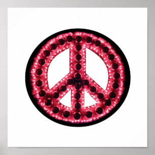 red  peace sign poster