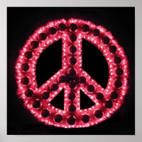 red peace sign poster
