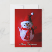 Red Peace Sign Snowman (Merry Christmas)