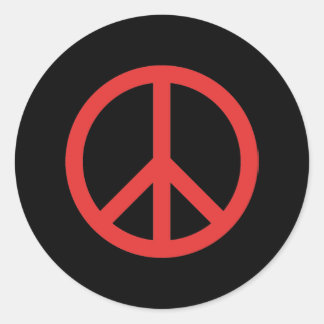 Red Peace Symbol Classic Round Sticker
