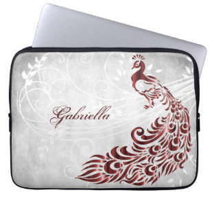 Red Peacock Personalised Laptop Sleeve