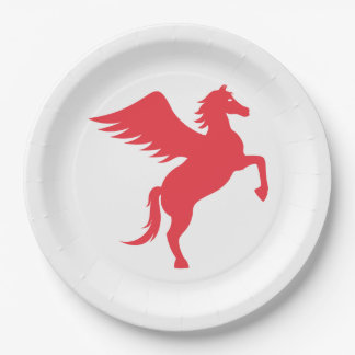 Red Pegasus Paper Plate