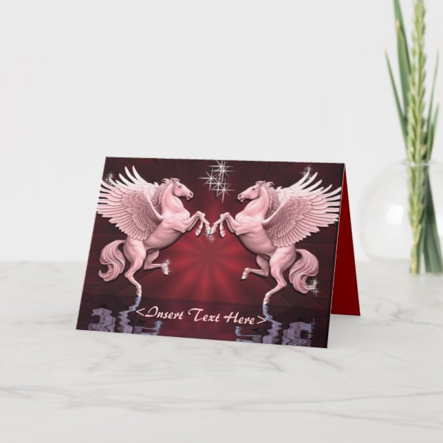 Red Pegasus Reflections Greeting Card (Front)