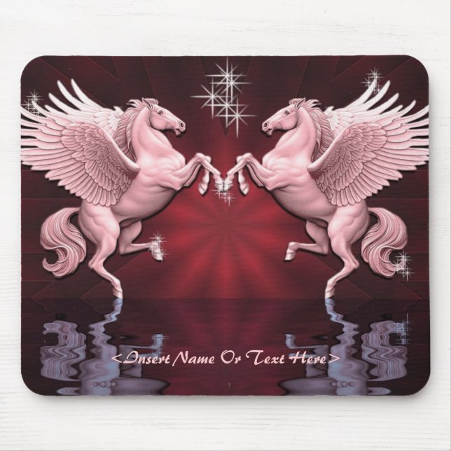 Red Pegasus Reflections Mouse Pad (Front)