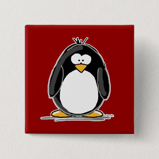 Red penguin button