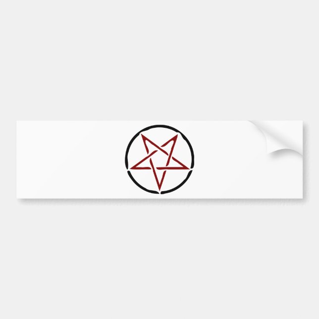 Red Pentagram Bumper Sticker (Front)