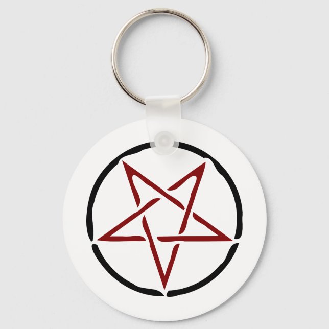 Red Pentagram Key Ring (Front)