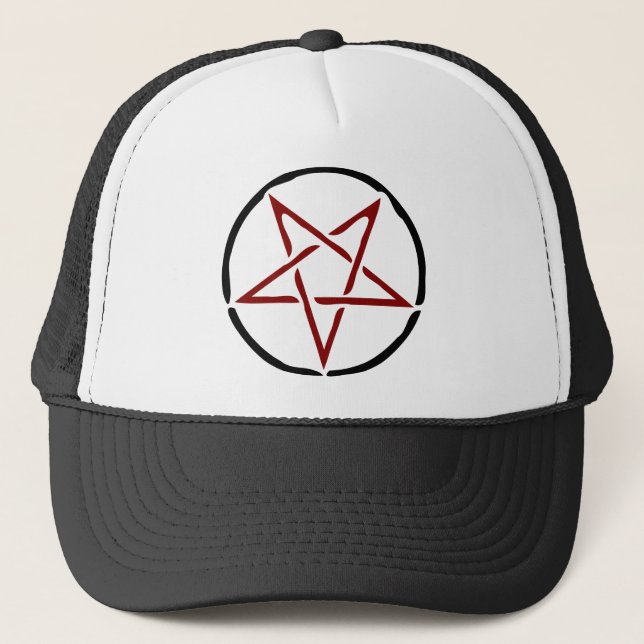 Red Pentagram Trucker Hat (Front)