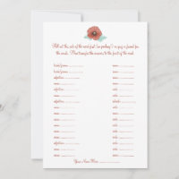 Red Peonies Flowers Wedding Vows Libs Cards