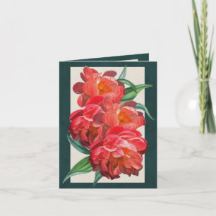 Red Peonies Greeting Card